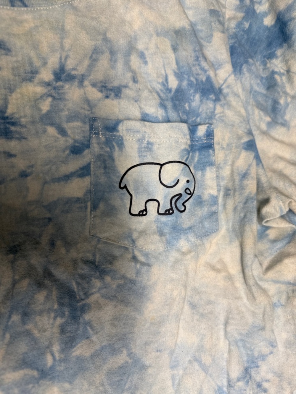 ivory ella Blue & White Tie-Dye Elephant Tee - Picture 4 of 4